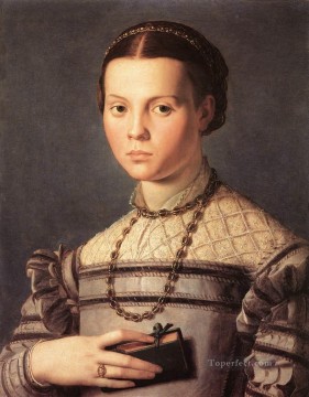  girl Oil Painting - Portrait of a Young Girl Florence Agnolo Bronzino